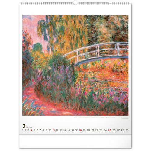 Nástěnný kalendář Claude Monet 2024, 48 × 56 cm - obrázek