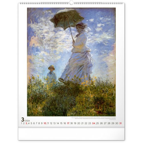Nástěnný kalendář Claude Monet 2024, 48 × 56 cm - obrázek