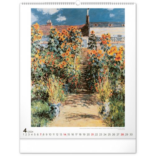 Nástěnný kalendář Claude Monet 2024, 48 × 56 cm - obrázek