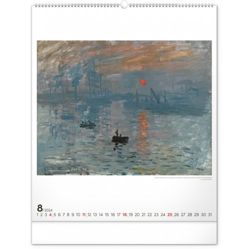 Nástěnný kalendář Claude Monet 2024, 48 × 56 cm - obrázek