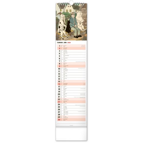 Nástěnný kalendář Josef Lada 2024, 12 × 48 cm - obrázek