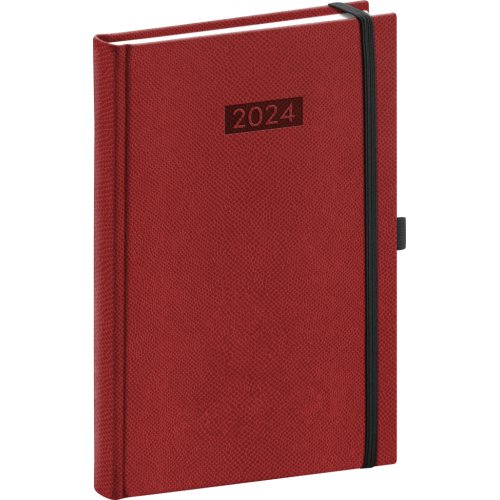 Denní diář Diario 2024, bordó, 15 × 21 cm