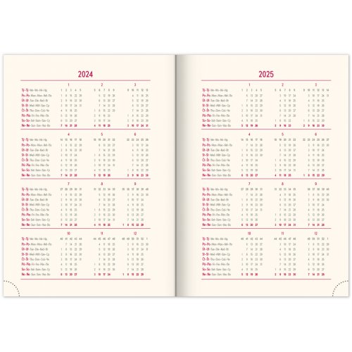 Týdenní diář Diario 2024, růžový, 15 × 21 cm - obrázek