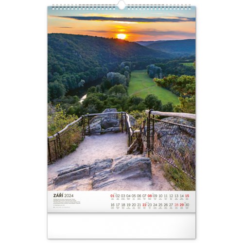 Nástěnný kalendář Národní parky Čech a Moravy 2024, 33 × 46 cm - obrázek