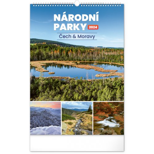 Nástěnný kalendář Národní parky Čech a Moravy 2024, 33 × 46 cm
