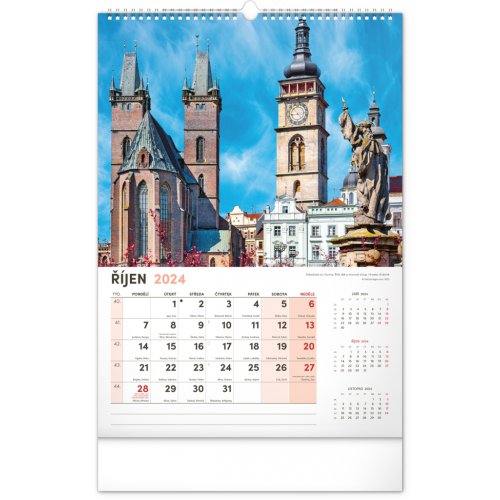 Nástěnný kalendář Kostely a poutní místa 2024, 33 × 46 cm - obrázek