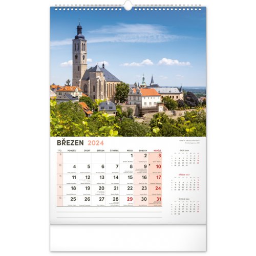 Nástěnný kalendář Kostely a poutní místa 2024, 33 × 46 cm - obrázek