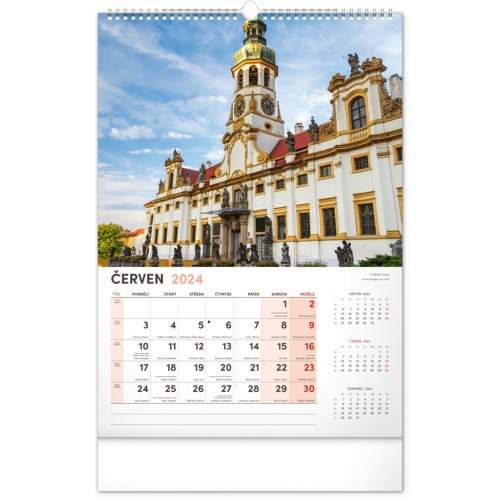 Nástěnný kalendář Kostely a poutní místa 2024, 33 × 46 cm - obrázek