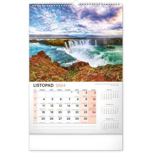 Nástěnný kalendář Krajina 2024, 33 × 46 cm - obrázek