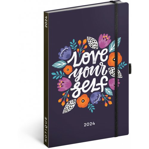 Týdenní diář Love Yourself 2024, 13 × 21 cm