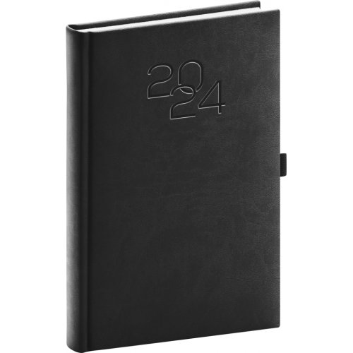 Denní diář Vivella Classic 2024, antracitový, 15 × 21 cm