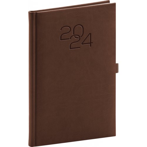 Týdenní diář Vivella Classic 2024, hnědý, 15 × 21 cm