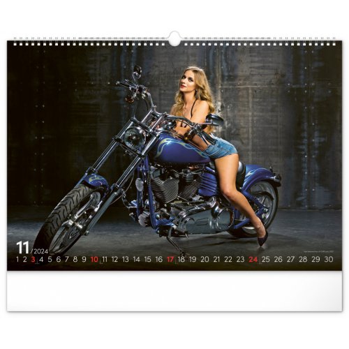 Nástěnný kalendář Girls & Bikes 2024, 48 × 33 cm - obrázek