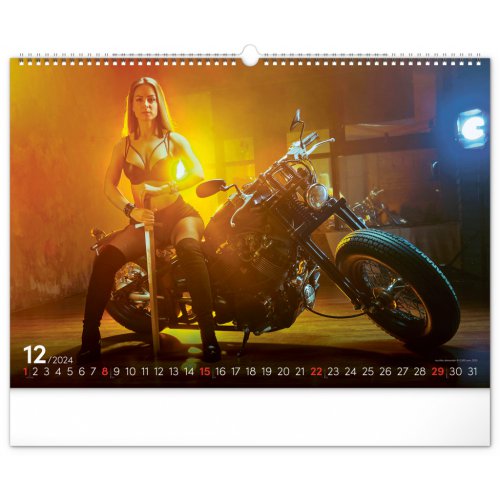 Nástěnný kalendář Girls & Bikes 2024, 48 × 33 cm - obrázek