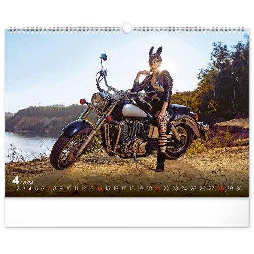 Nástěnný kalendář Girls & Bikes 2024, 48 × 33 cm - obrázek