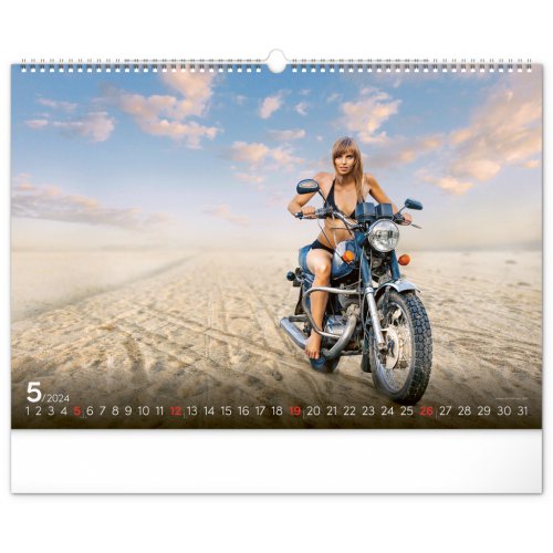 Nástěnný kalendář Girls & Bikes 2024, 48 × 33 cm - obrázek