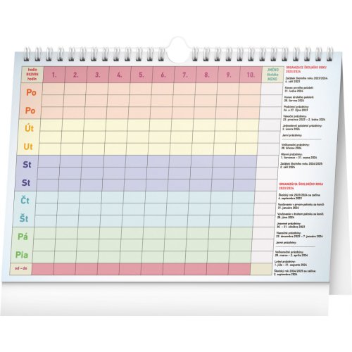 Týdenní rodinný plánovací kalendář s háčkem 2024, 30 × 21 cm - obrázek