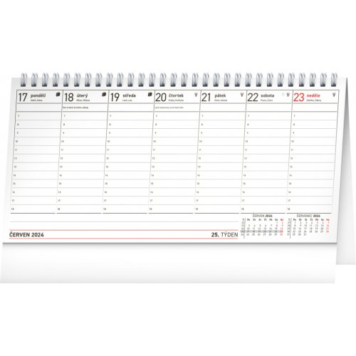 Stolní kalendář Plánovací s evropskými svátky 2024, 25 × 12,5 cm - obrázek