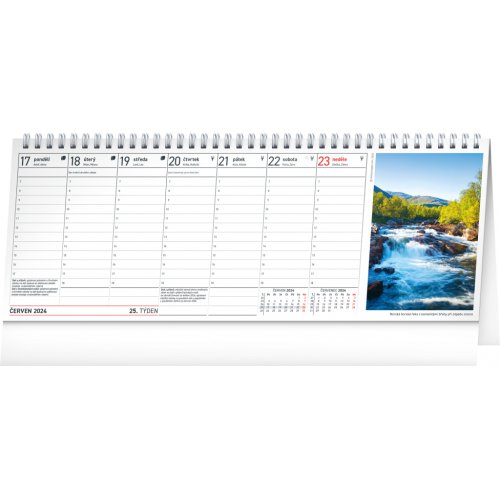 Stolní kalendář Plánovací daňový s fotkami 2024, 33 × 12,5 cm - obrázek