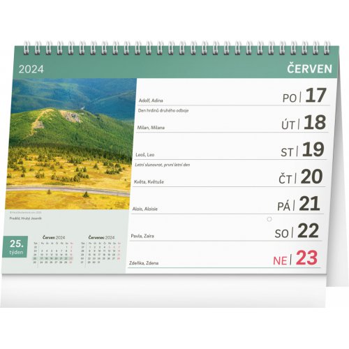 Stolní kalendář s extra velkým kalendáriem 2024, 30 × 21 cm - obrázek