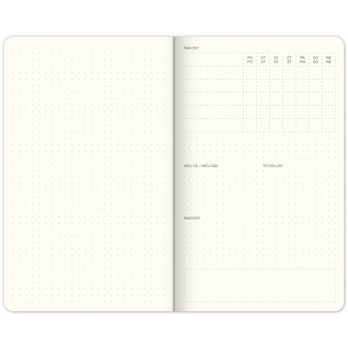 Týdenní nedatovaný diář My Bullet Planner, 13 × 21 cm CZ/SK - obrázek