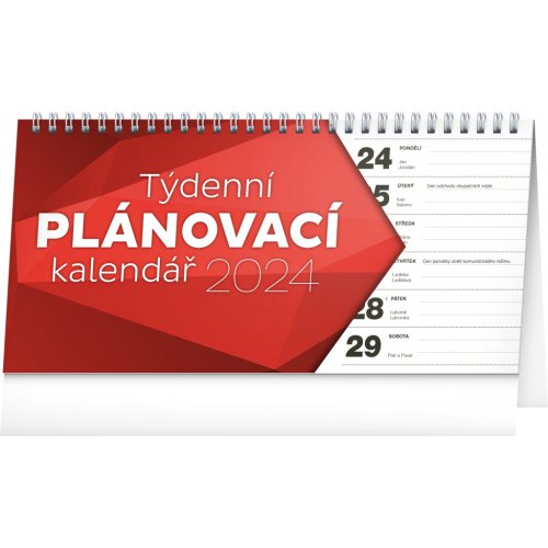 Stolní kalendář Plánovací řádkový 2024, 25 × 12,5 cm