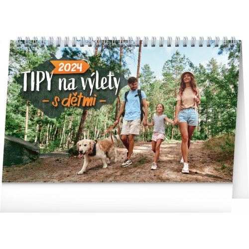 Stolní kalendář Tipy na výlety s dětmi 2024, 23,1 × 14,5 cm