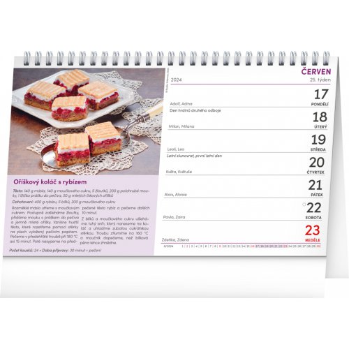 Stolní kalendář Sladké recepty 2024, 23,1 × 14,5 cm - obrázek