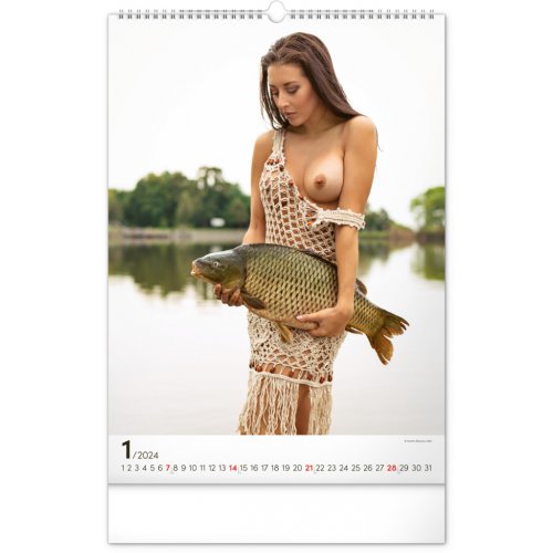 Nástěnný kalendář Girls and Carps 2024, 33 × 46 cm - obrázek