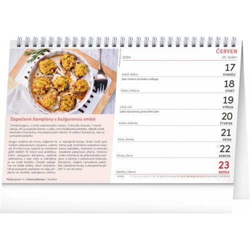 Stolní kalendář Domácí kuchyně 2024, 23,1 × 14,5 cm - obrázek