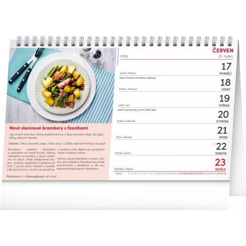 Stolní kalendář Recepty za kačku 2024, 23,1 × 14,5 cm - obrázek
