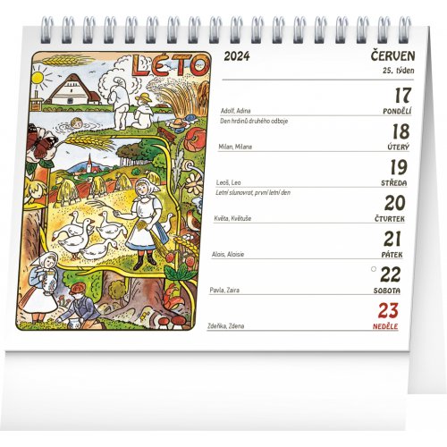 Stolní kalendář Josef Lada 2024, 16,5 × 13 cm - obrázek