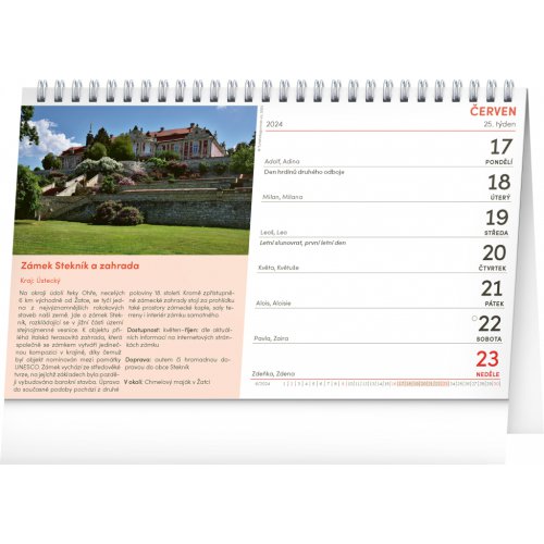 Stolní kalendář Tipy na výlety 2024, 23,1 × 14,5 cm - obrázek