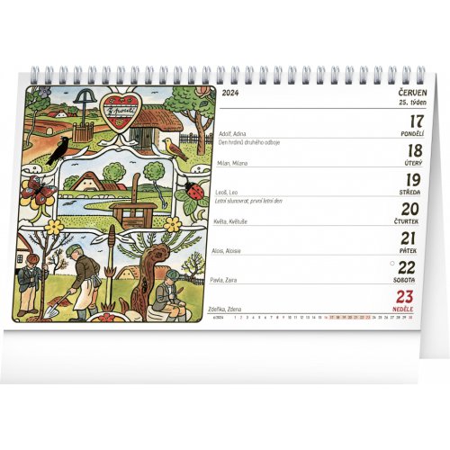 Stolní kalendář Josef Lada 2024, 23,1 × 14,5 cm - obrázek
