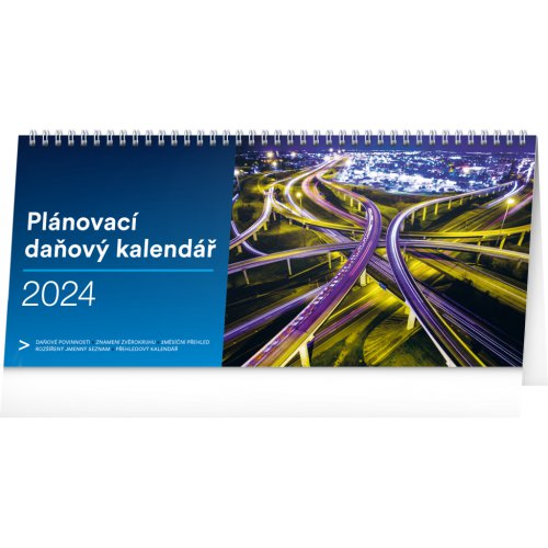 Stolní kalendář Plánovací daňový 2024, 33 × 14,5 cm