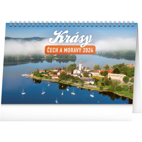 Stolní kalendář Krásy Čech a Moravy 2024, 23,1 × 14,5 cm