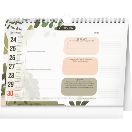 Stolní kalendář pro milovníky pokojovek 2024, 30 × 21 cm - obrázek