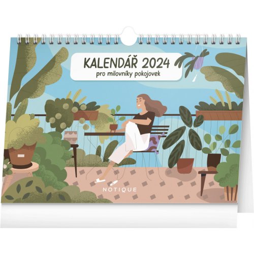 Stolní kalendář pro milovníky pokojovek 2024, 30 × 21 cm