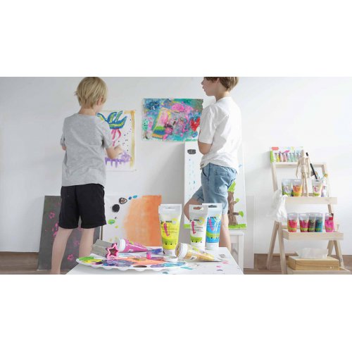 Umělecká barva KIDS ART pro děti 75 ml FLUORESCENTNÍ RŮŽOVÁ - 433_KREUL_KidsArtKinder_7.jpg