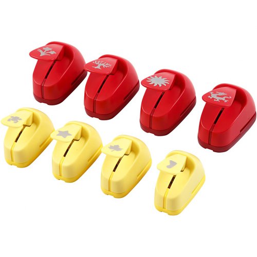 Raznice na papír sada 8 ks - RŮZNÉ MOTIVY 1,5 cm + 2,3 cm - obrázek