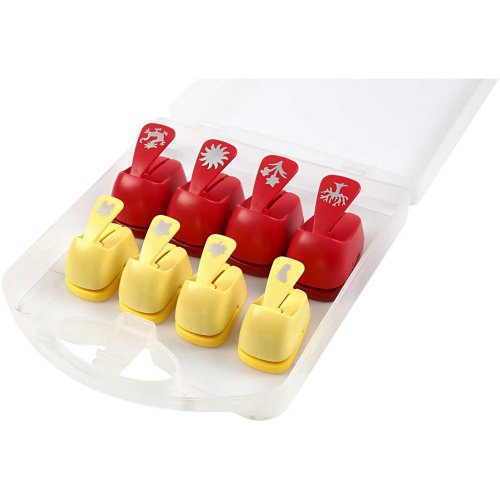 Raznice na papír sada 8 ks - RŮZNÉ MOTIVY 1,5 cm + 2,3 cm - obrázek
