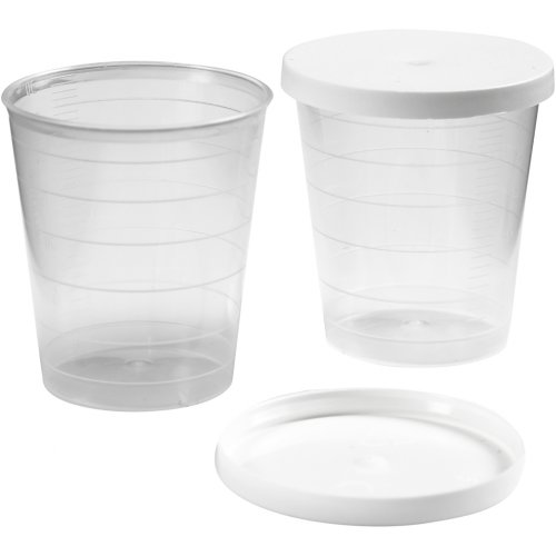 PLASTOVÝ KELÍMEK S VÍČKEM pro uchování  barev - 30 ml, 75 ks v balení