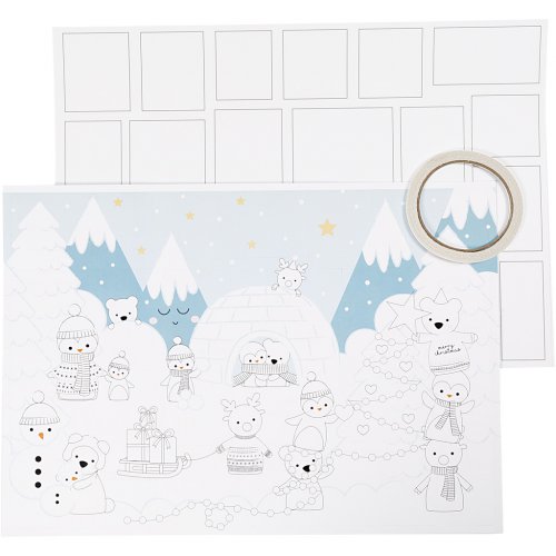 Adventní kalendář - 3 ks 30x42 cm