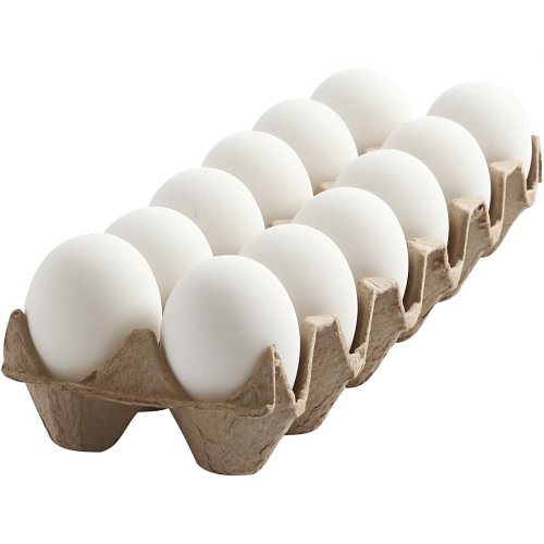 Plastové vajíčko bílé - 12 kusů v balení