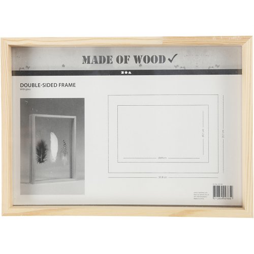 Rámeček na obrázek dvojitý dřevo A4 hloubka 4,5 cm - obrázek