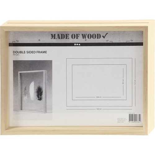 Rámeček na obrázek dvojitý dřevo A4 hloubka 4,5 cm
