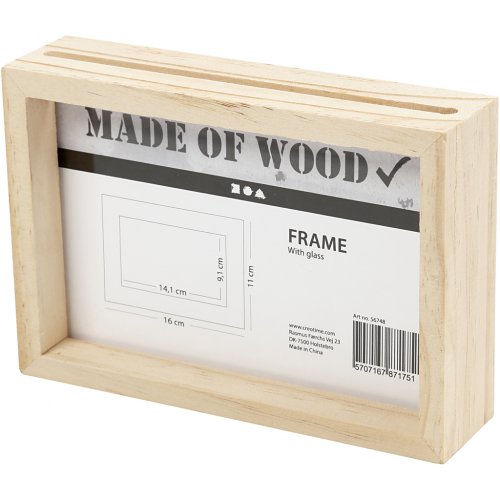 Rámeček na obrázek dvojitý dřevo 16 cm x 11 cm hloubka 4,5 cm - obrázek
