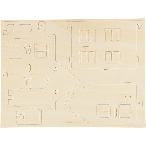 DŮM S VERANDOU 3D dřevěná stavebnice - obrázek