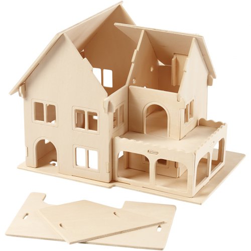 DŮM S VERANDOU 3D dřevěná stavebnice - obrázek