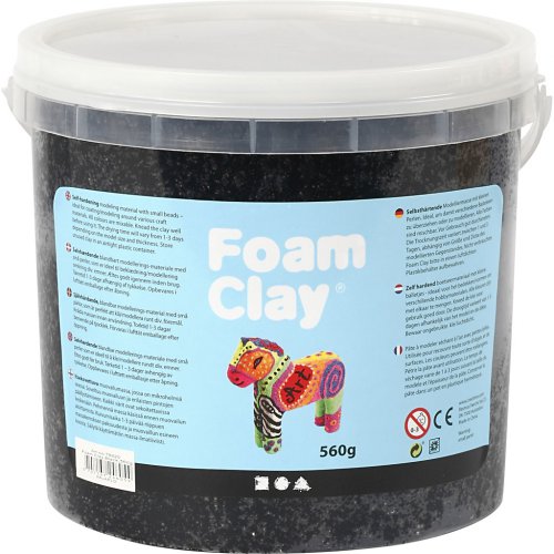 Samotvrdnoucí modelovací pěnová hmota Foam Clay ČERNÁ 560 g